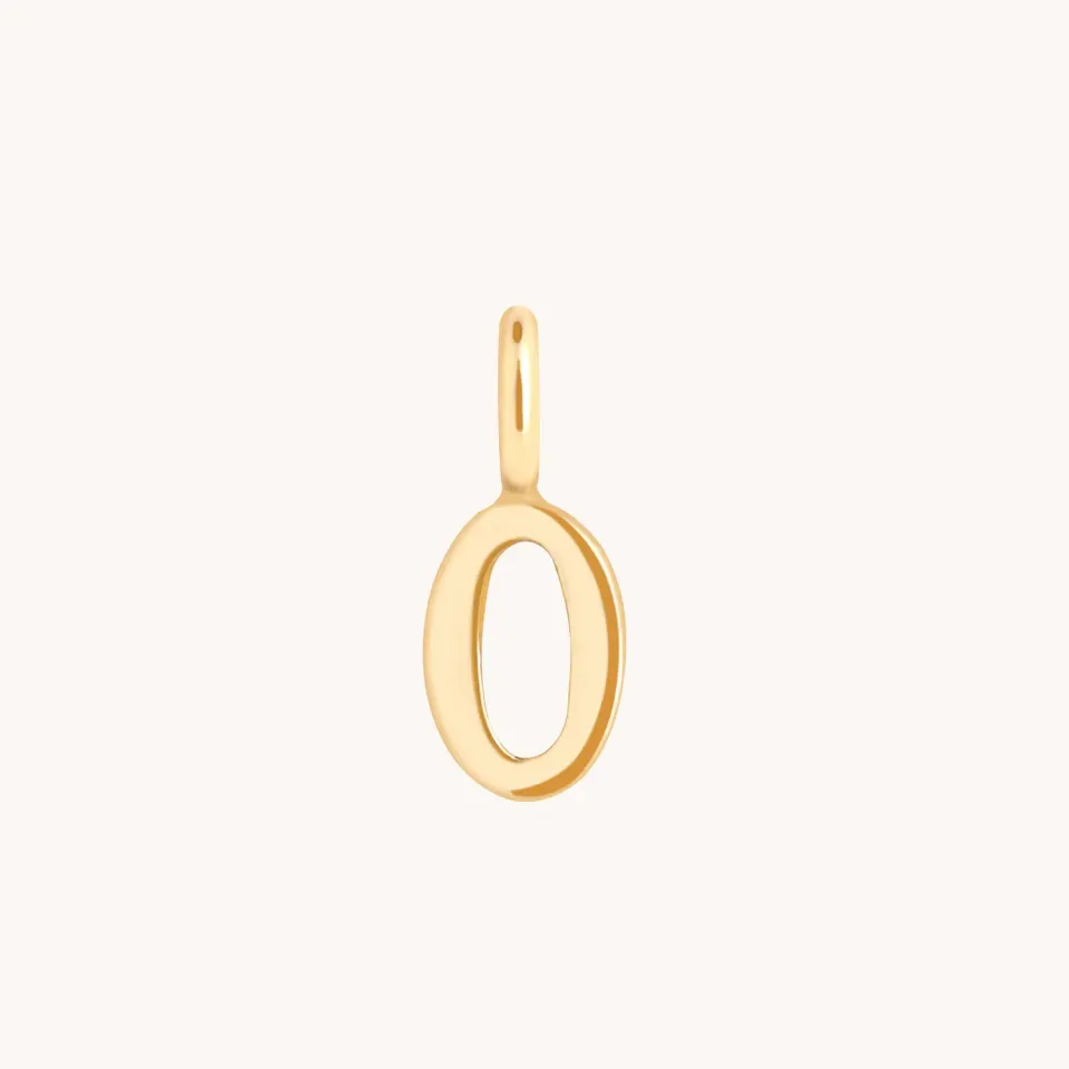 Astrid & Miyu 0 Charm breloque chiffre 0 or 9 carats