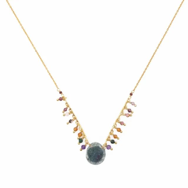 Le Fourbi de Capucine FDC55 collier laiton doré multicolore 40 cm