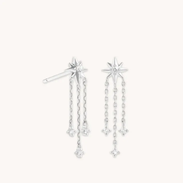 Astrid & Miyu Shooting Star boucles chaîne or blanc massif
