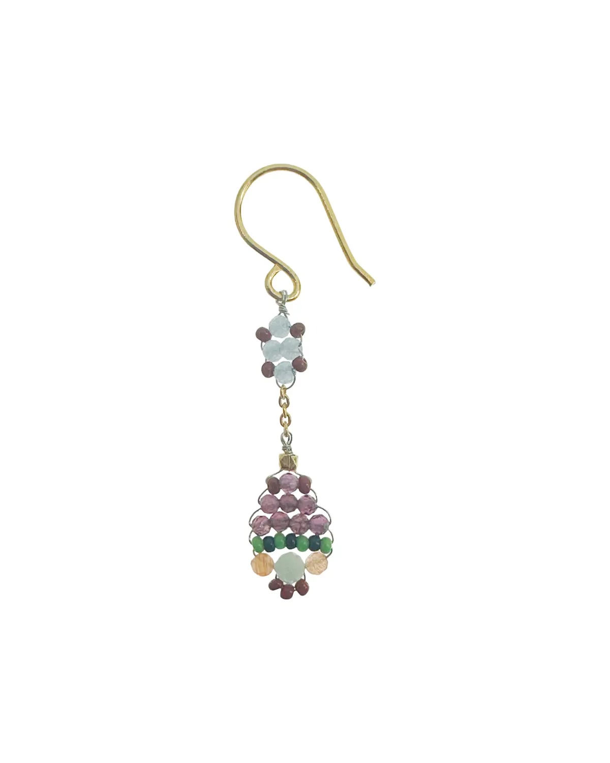 Le Fourbi de Capucine Z17 boucles d’oreilles amazonite grenat