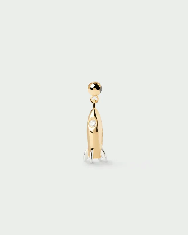 PDPAOLA Rocket charm pendentif zircone blanche