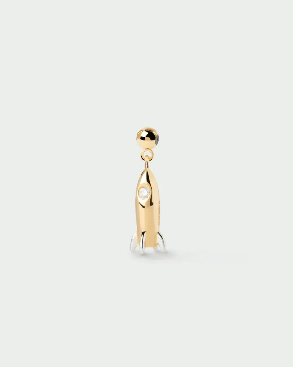 PDPAOLA Rocket charm pendentif zircone blanche