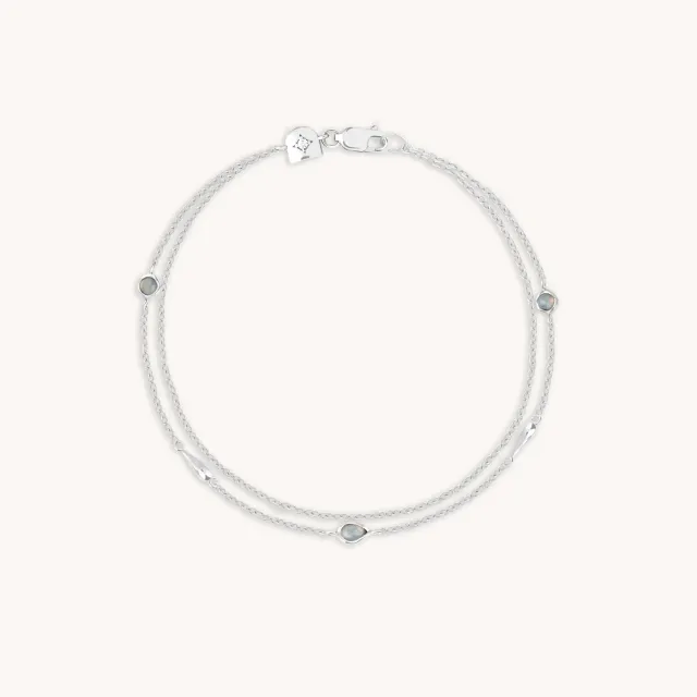 Astrid & Miyu Opal Charm Double bracelet argent opale