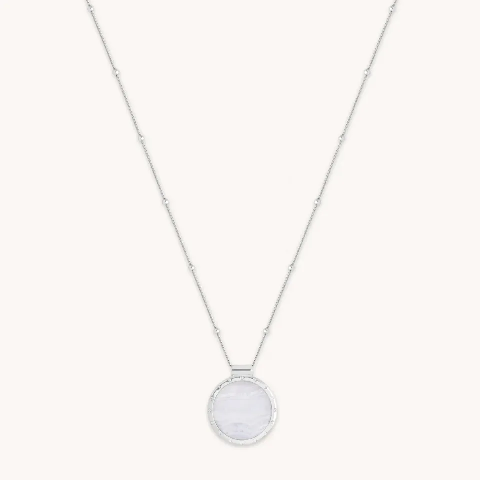 Astrid & Miyu Blue Lace Agate collier argent agate