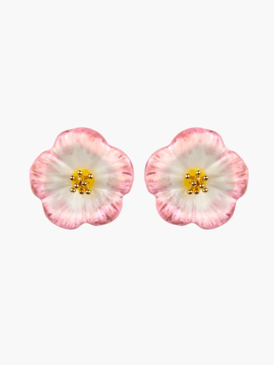 Nach Bijoux Rose Céleste boucles puces porcelaine rose 2 cm