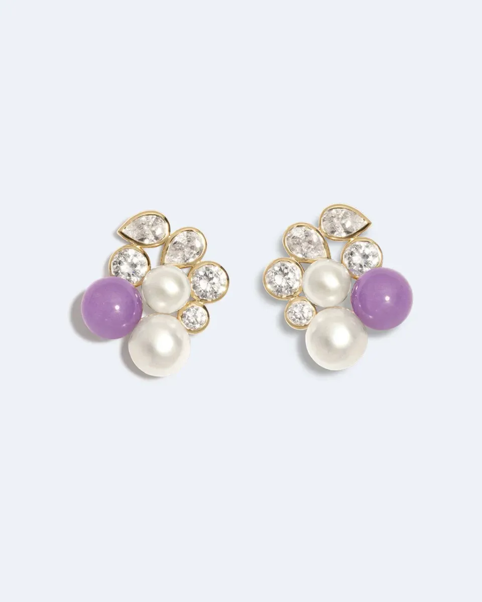 Completedworks Suburbs Bumblebee boucles d’oreilles perle jade vermeil