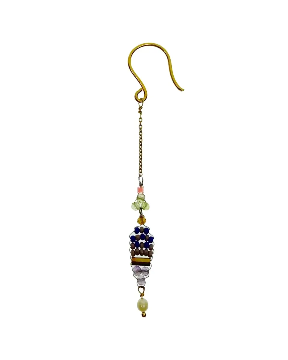 Le Fourbi de Capucine A17L boucles d'oreilles grenat 6,2 cm