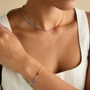 Astrid & Miyu Rainbow collier pierres or 9 carats