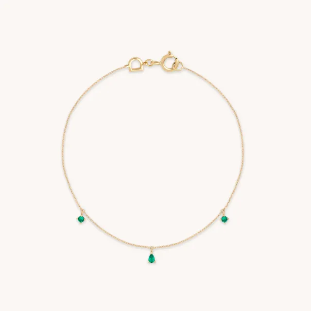 Astrid & Miyu Emerald Charm bracelet or massif émeraude