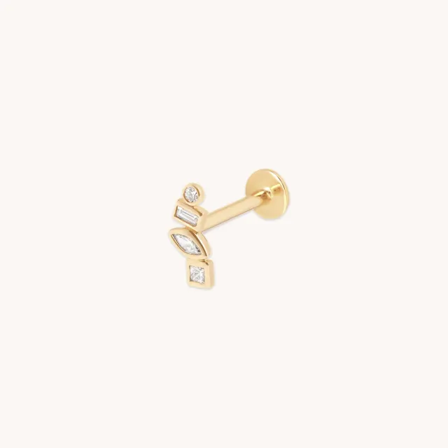 Astrid & Miyu Diamond Bezel Cluster piercing or massif diamant