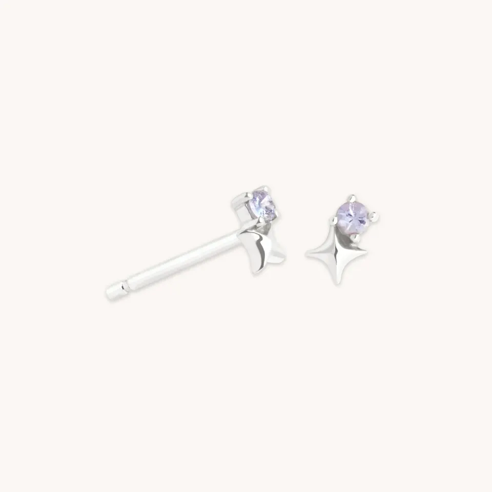 Astrid & Miyu December boucles tanzanite or blanc