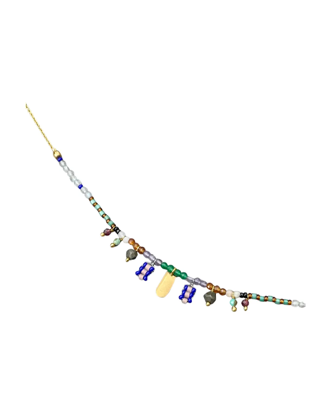 Le Fourbi de Capucine LF87 collier pirite améthyste doré