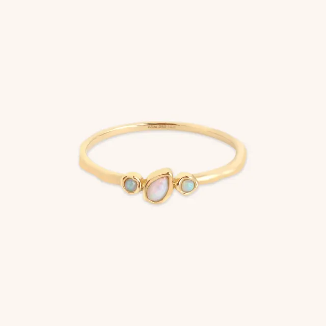Astrid & Miyu Molten Opal Cluster bague or massif opale