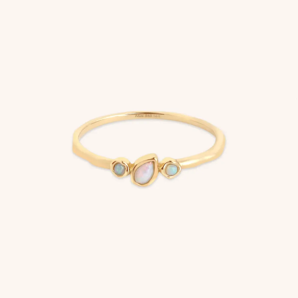 Astrid & Miyu Molten Opal Cluster bague or massif opale