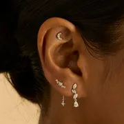 Astrid & Miyu Diamond Marquise Drop boucles d'oreilles or blanc diamant