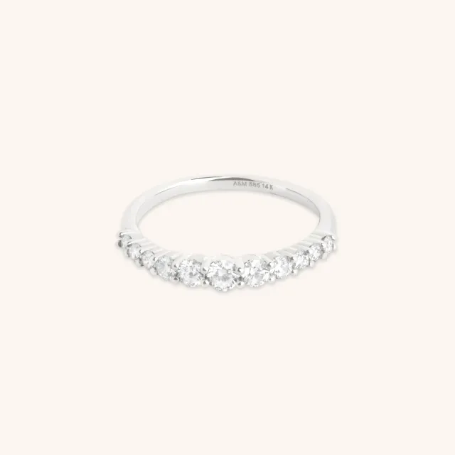 Astrid & Miyu Diamond Eternity Milestone bague or blanc diamant