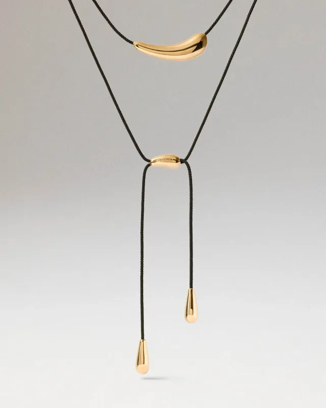 PDPAOLA Orbit collier cordon doré 120 cm