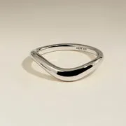 Astrid & Miyu Wave Crystal bague argent cristal ondulé