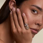 Astrid & Miyu Crystal Pear bague ouverte dorée poire