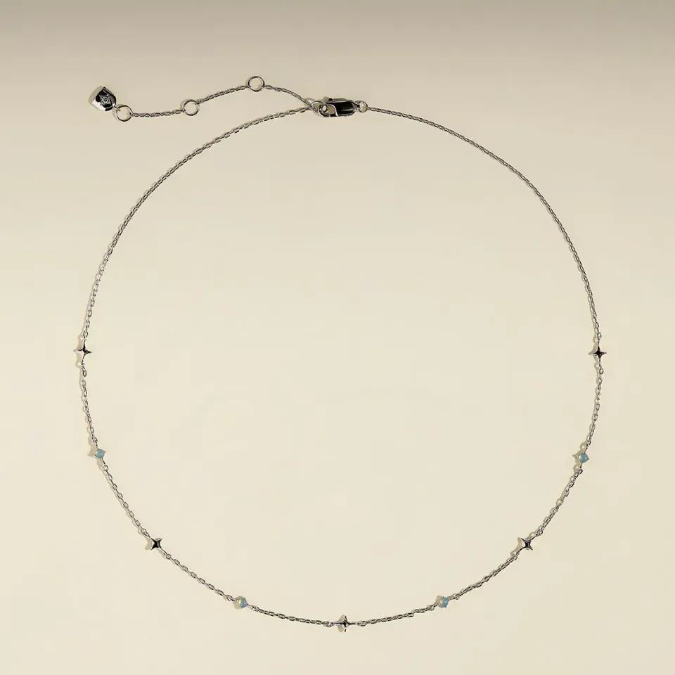 Astrid & Miyu Cosmic Opal collier argent opale étoiles