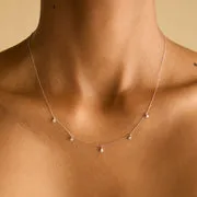 Astrid & Miyu Diamond Charm collier or blanc diamant