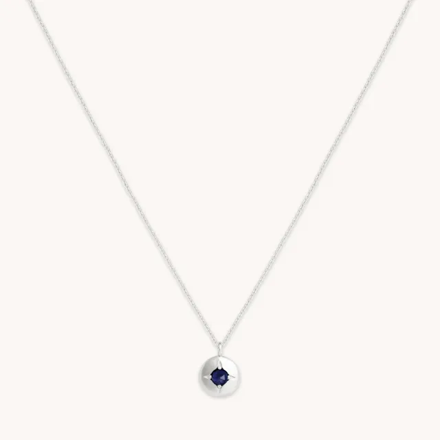 Astrid & Miyu September Sapphire collier or blanc saphir
