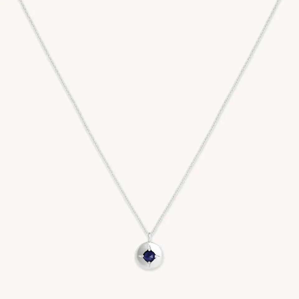 Astrid & Miyu September Sapphire collier or blanc saphir