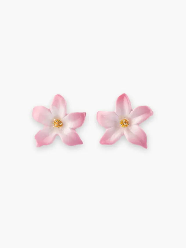 Nach Bijoux Lys rose boucles d’oreilles puces porcelaine rose