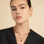 Astrid & Miyu Heart Bezel Tennis collier doré