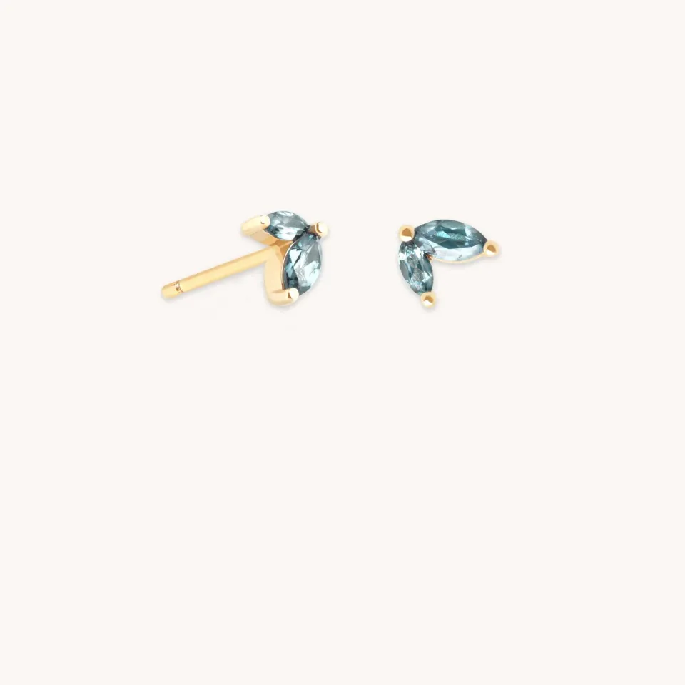 Astrid & Miyu Alexandrite Marquise clous d'oreilles or massif