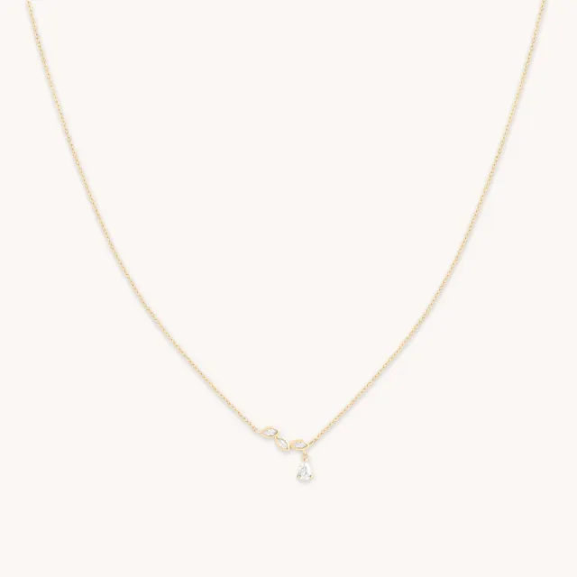 Astrid & Miyu Marquise Drop collier or massif diamant