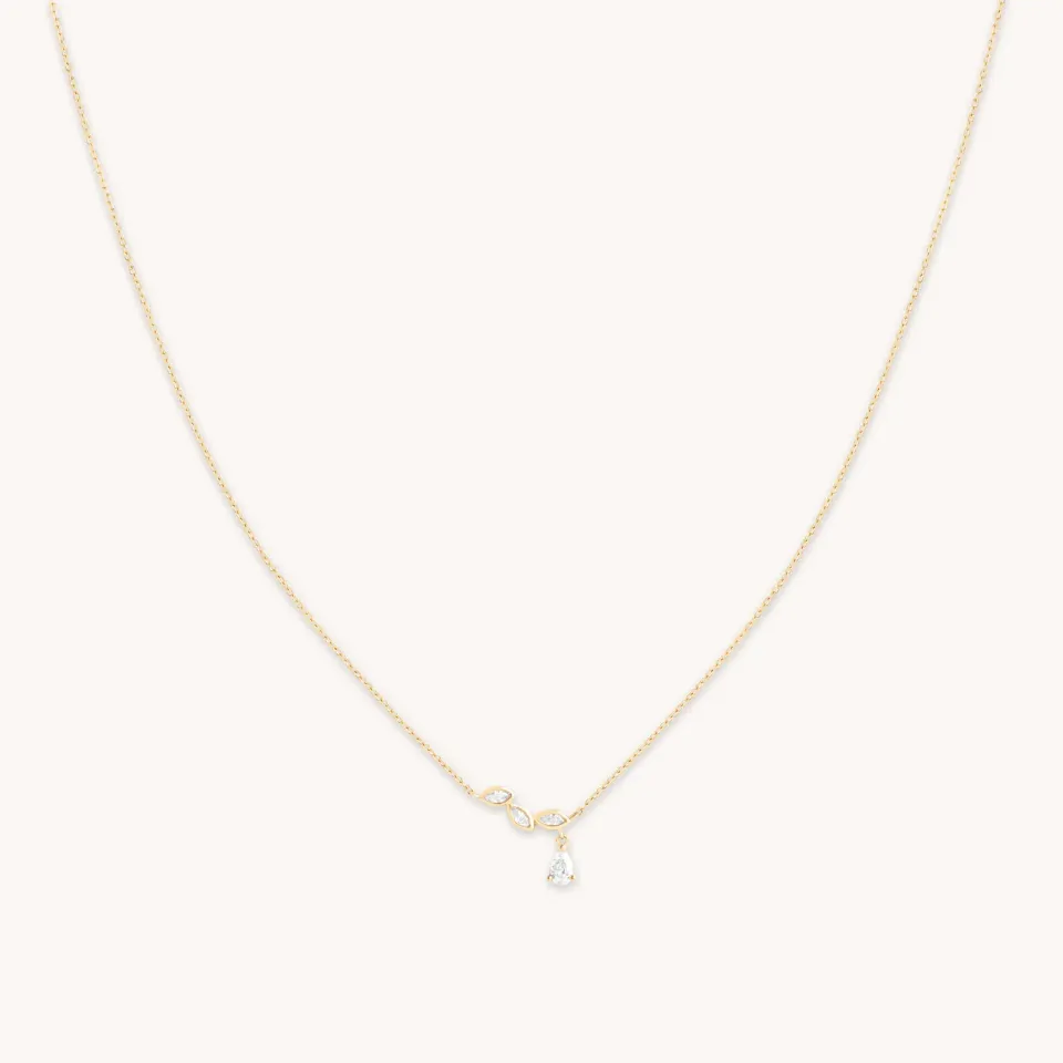 Astrid & Miyu Marquise Drop collier or massif diamant