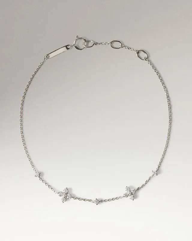 PDPAOLA Maggie in Bloom bracelet or blanc diamants