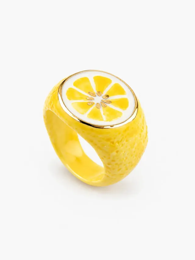 Nach Bijoux citron bague porcelaine jaune S M L