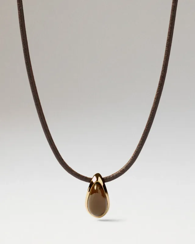 PDPAOLA Luna collier cordon quartz fumé 62 cm