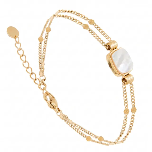 Nao de Paris Vintage Nacre Blanche bracelet acier doré