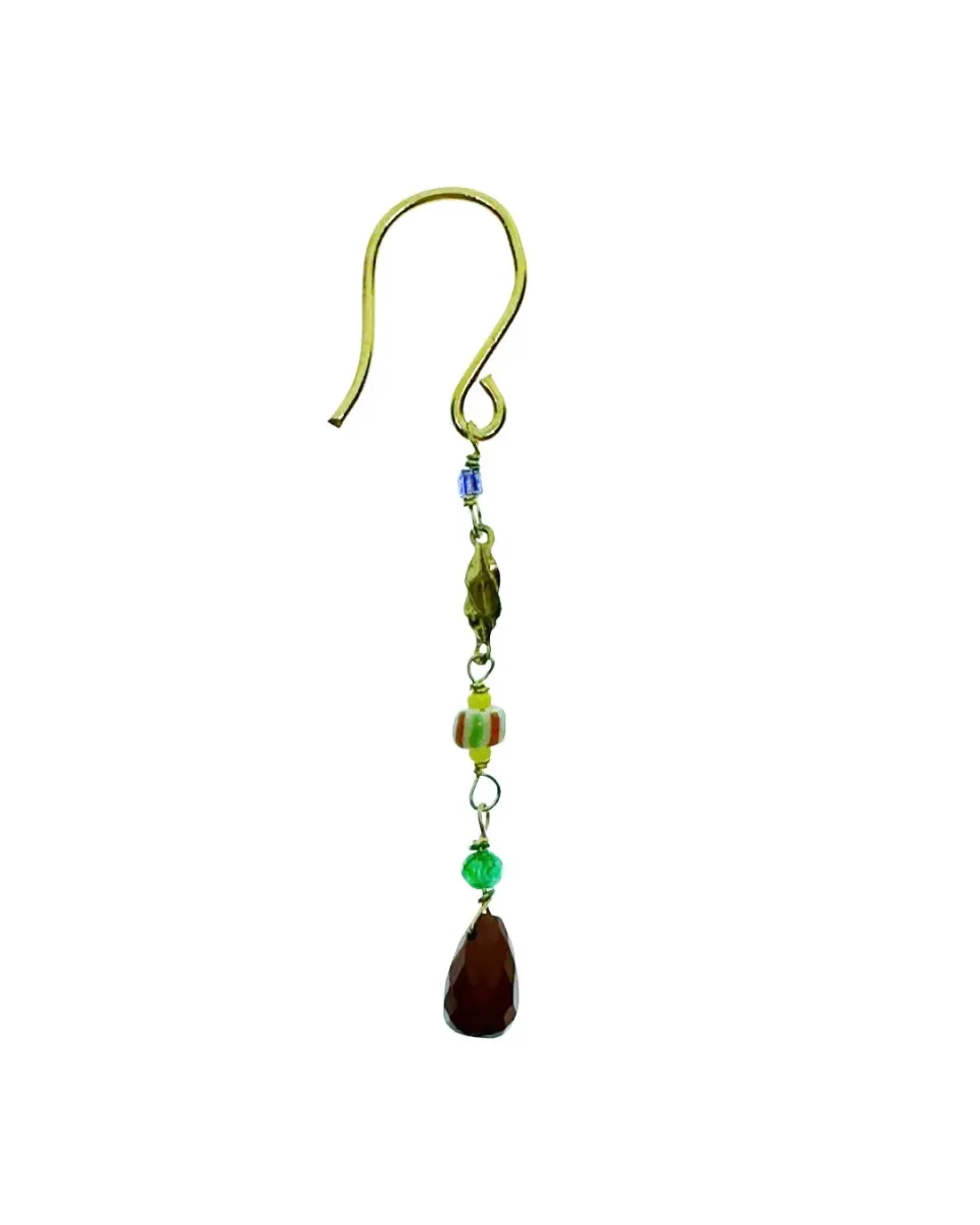 Le Fourbi de Capucine A32 boucles d'oreilles jaspe doré