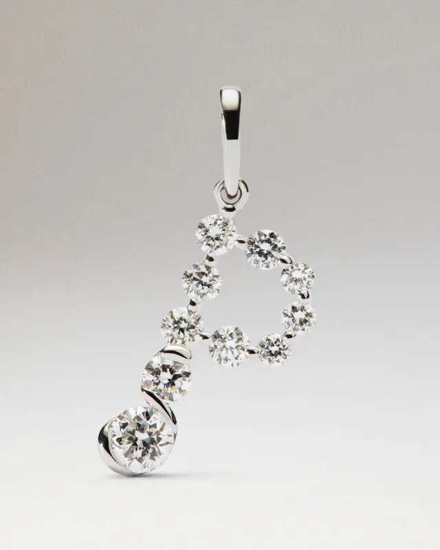 PDPAOLA Initials pendentif P or blanc 18 carats diamants