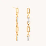 Astrid & Miyu Pavé Chain Link collier doré pavé
