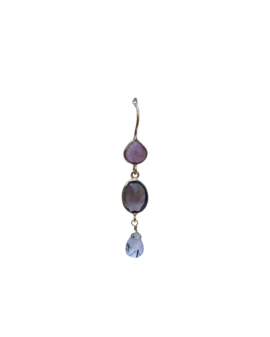 Le Fourbi de Capucine LF78 boucles d'oreilles quartz rubis