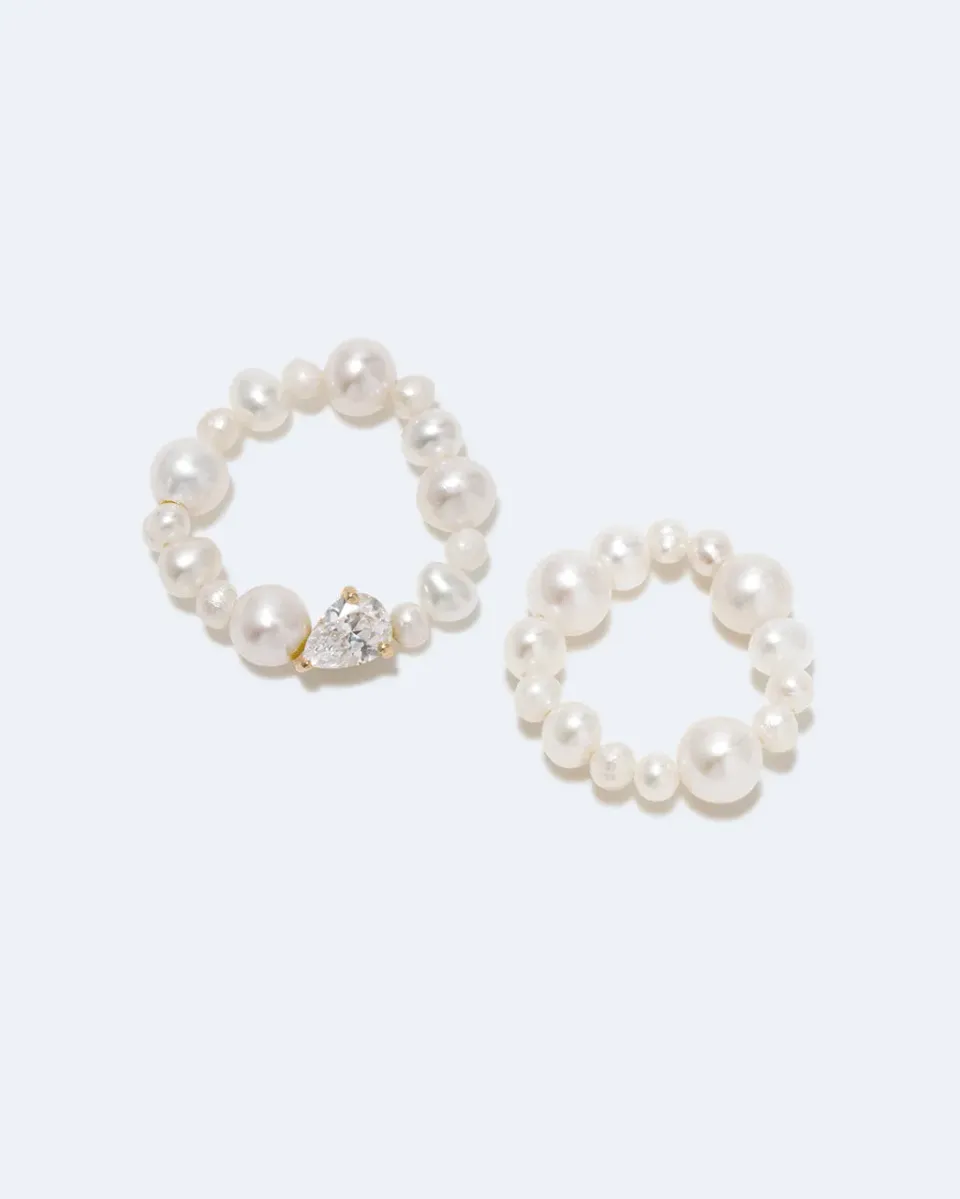 Completedworks The Exposure of Time bague perle zircone taille L