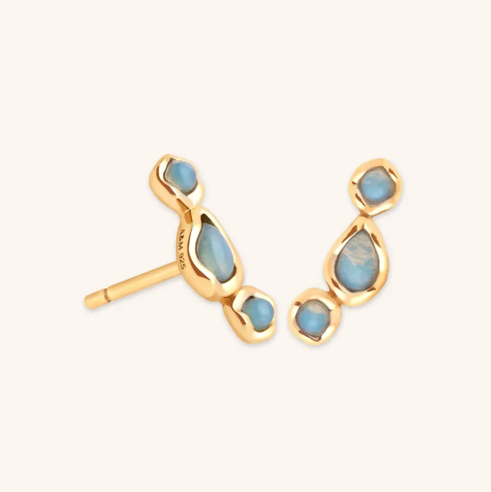 Astrid & Miyu Opal Climber Studs boucles d’oreilles opale