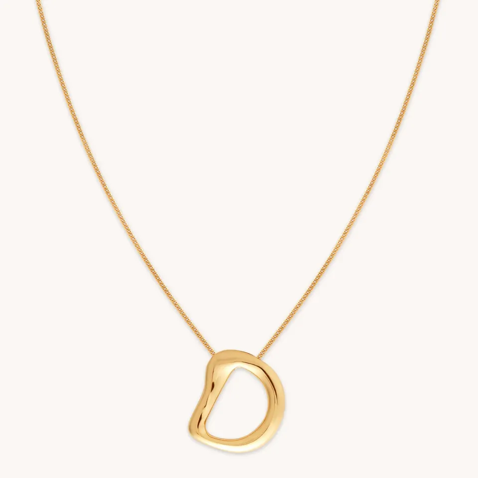 Astrid & Miyu Initial Bold D collier pendentif doré initiale
