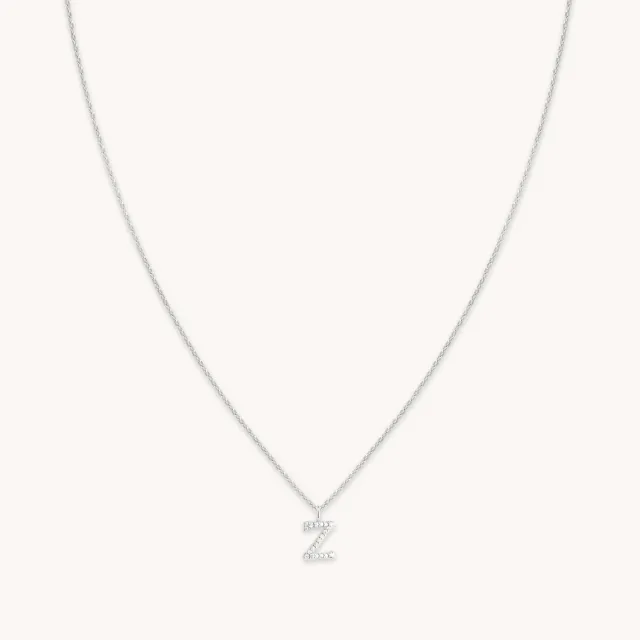 Astrid & Miyu Initial Pavé Z collier argent pavé