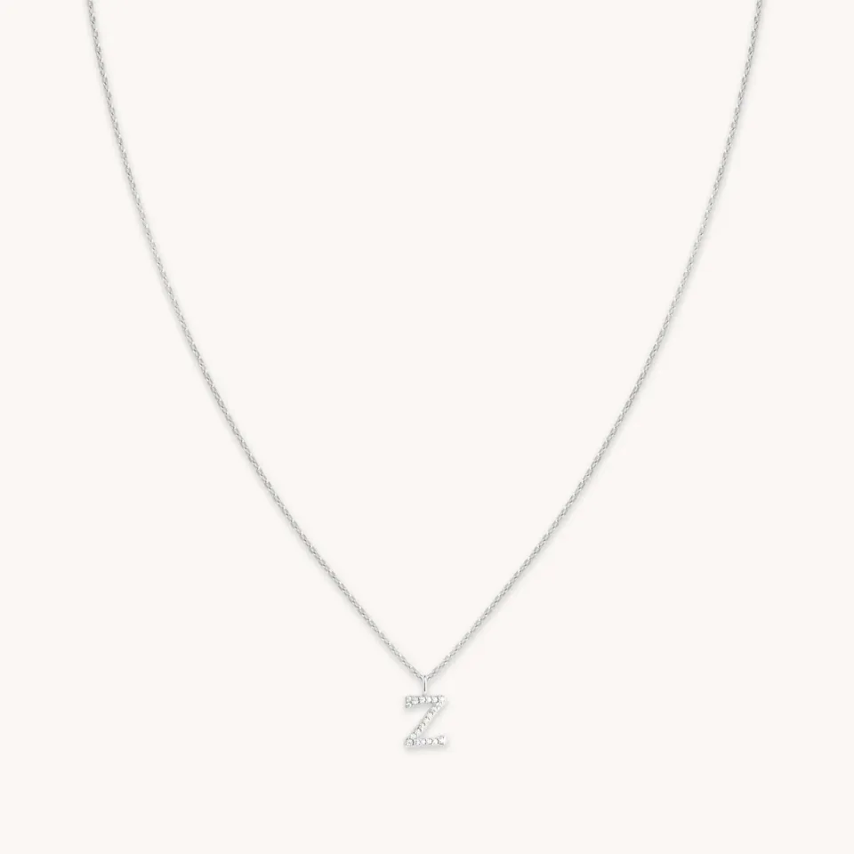 Astrid & Miyu Initial Pavé Z collier argent pavé