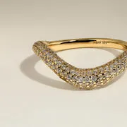Astrid & Miyu Wave Crystal bague or vague cristal