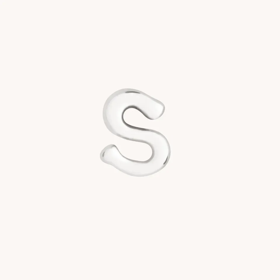 Astrid & Miyu S Initial breloque or blanc massif