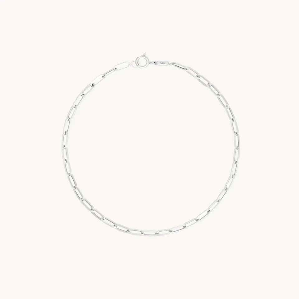 Astrid & Miyu Piccadilly bracelet chaîne or blanc