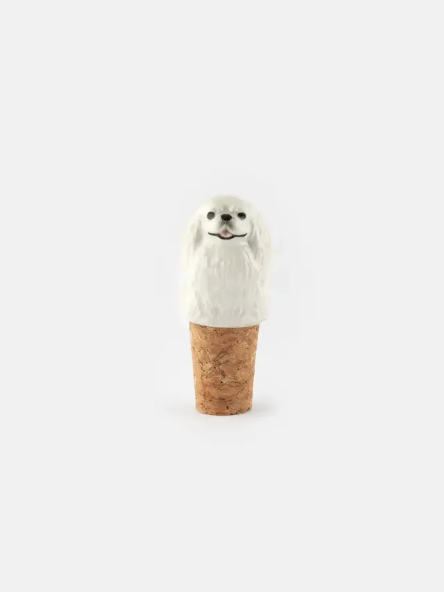 Nach Bijoux Shih Tzu bouchon bouteille liège blanc