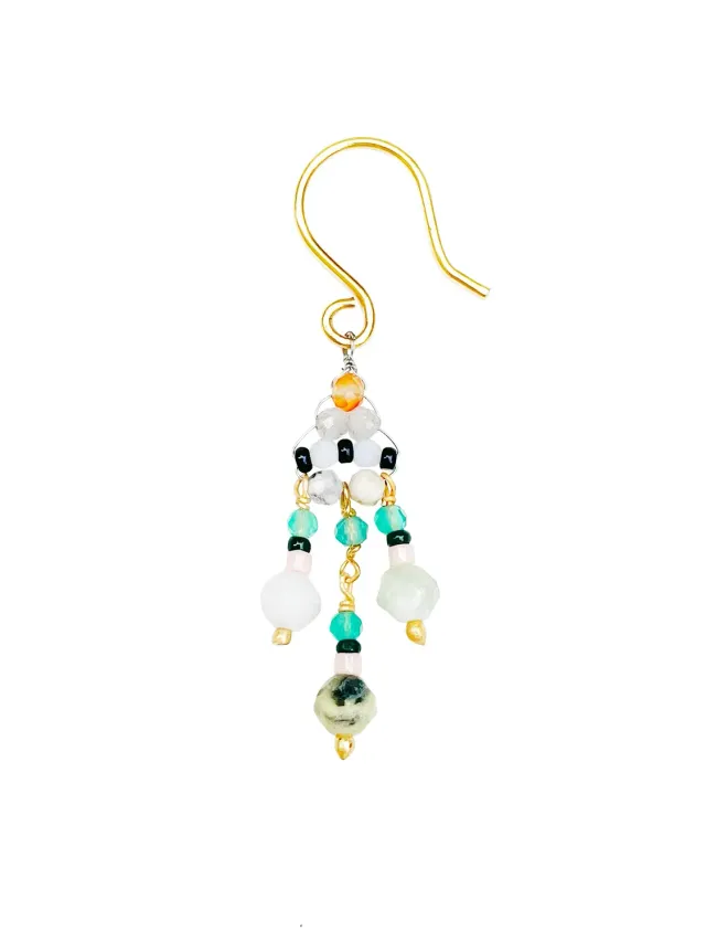 Le Fourbi de Capucine FDC471 boucles d'oreilles onyx vert
